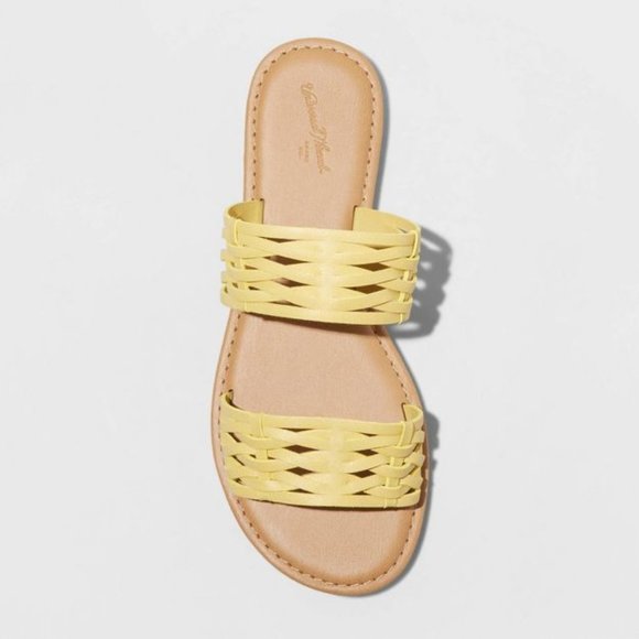 Women's Addie Two Band Slide Sandals Yellow - Universal Thread - Picture 2 of 2